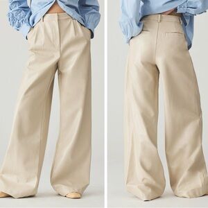 NWT Anthropologie Cream Wide Leg Pants